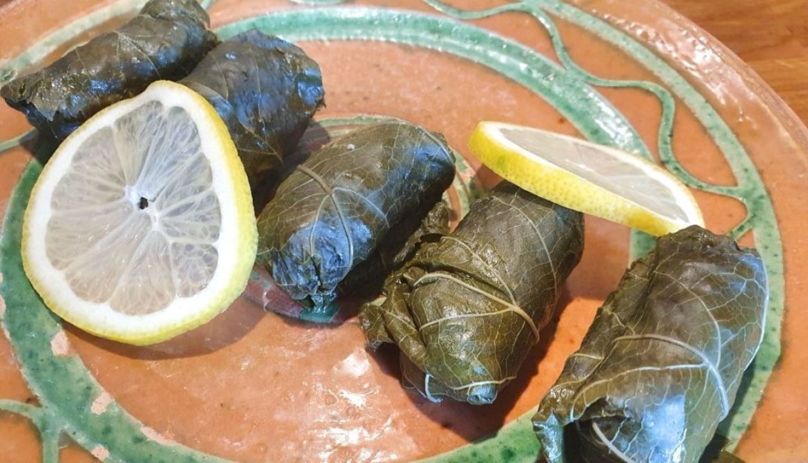 Greek dolma filled with minced lamb and rice