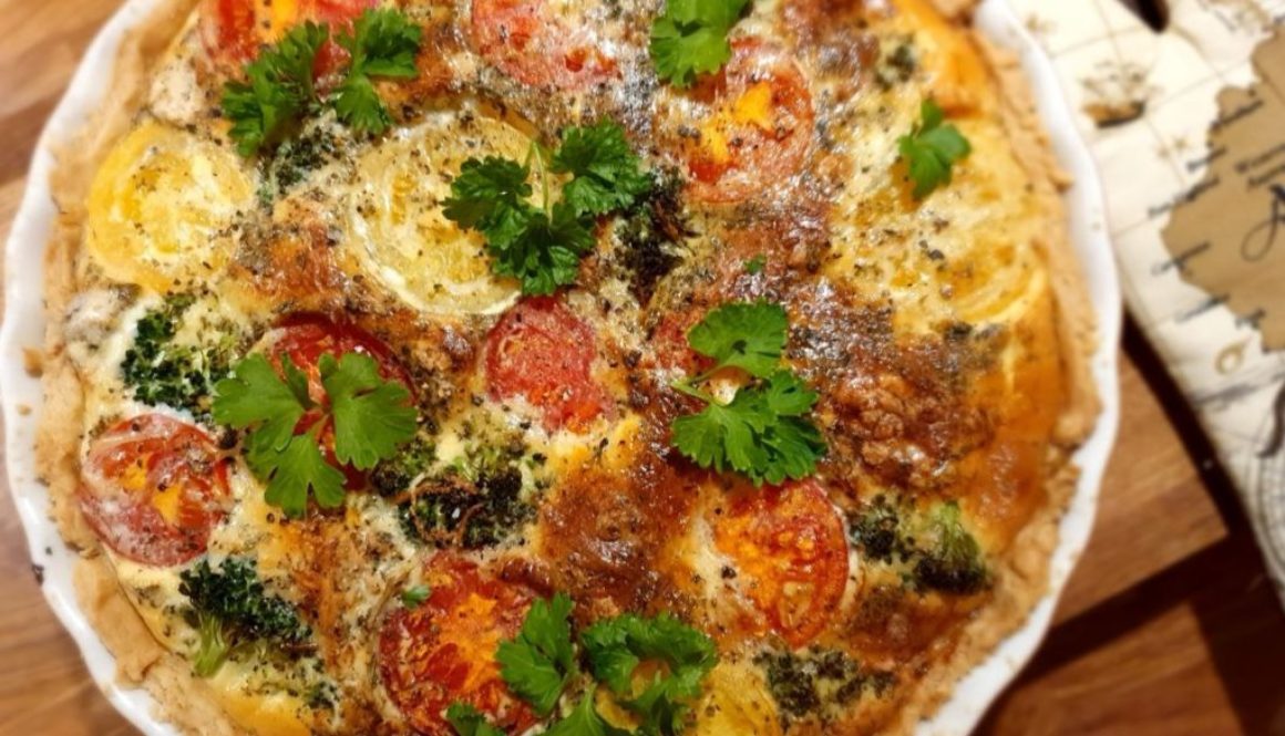 Autumn tomato-broccoli quiche