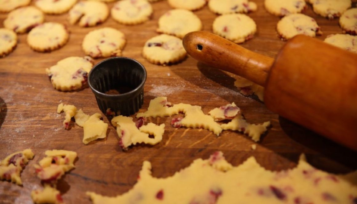 Christmas cookies with cranberries