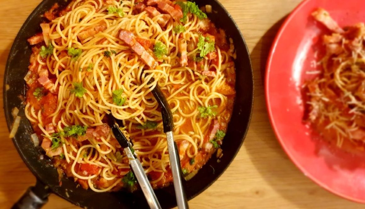 Spaghetti in Amatriciana Sauce