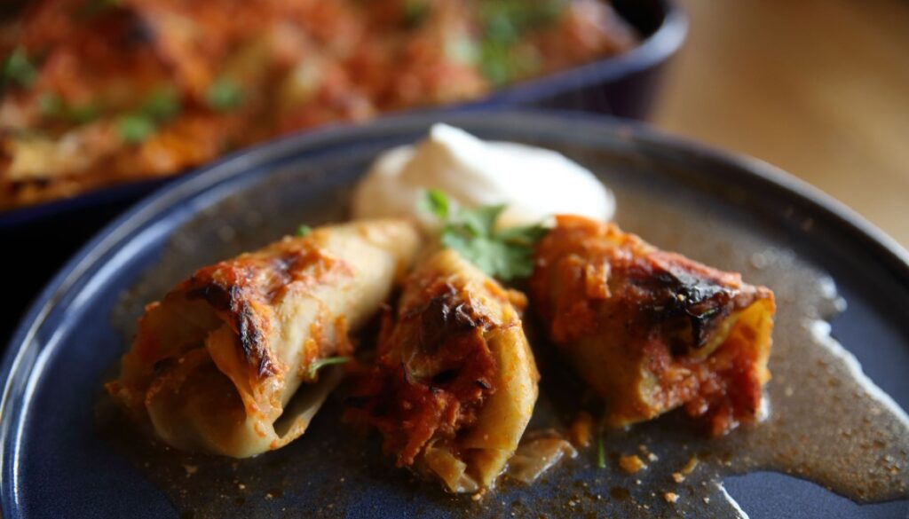 Ukrainian cabbage rolls with meat filli