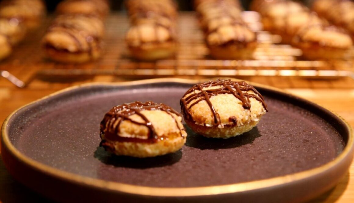 Chocolate-Drizzled Apricot Filled Cookies