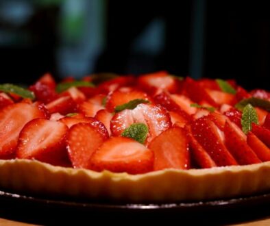 Strawberry and cream cheese cake