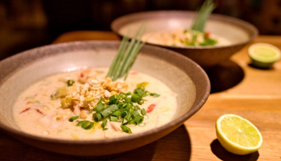 Thai Chicken and Shrimp Soup with Coconut Milk
