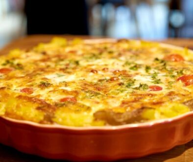 Kartulipõhjaga lõhe-tomati quiche